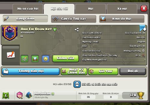 Clan cấp 26 kinh đô 10 tên đẹp